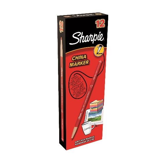 SHARPIE® China Marker - kolor czerwony - pudełko 12 szt.