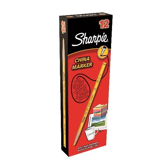 SHARPIE® China Marker - kolor żółty- pudełko 12 szt.