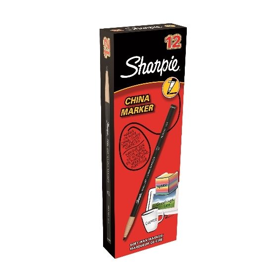 SHARPIE® China Marker - kolor czarny - pudełko 12 szt.