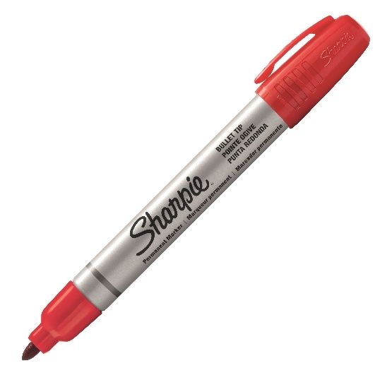  SHARPIE® PRO - cienki i okrągły - kolor czerwony - pudełko 12 sztuk