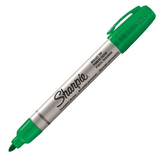 SHARPIE® PRO - cienki i okrągły - kolor zielony - pudełko 12 sztuk