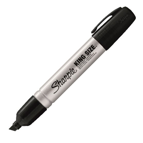 SHARPIE® PRO - średni, ścięty - kolor czarny - pudełko 12 sztuk