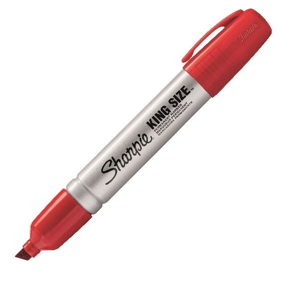 SHARPIE® PRO - cienki i ścięty - kolor czerwony - pudełko 12 sztuk