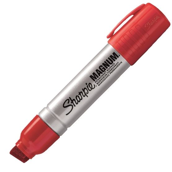 SHARPIE® PRO - średni, ścięty - kolor czerwony - pudełko 12 sztuk